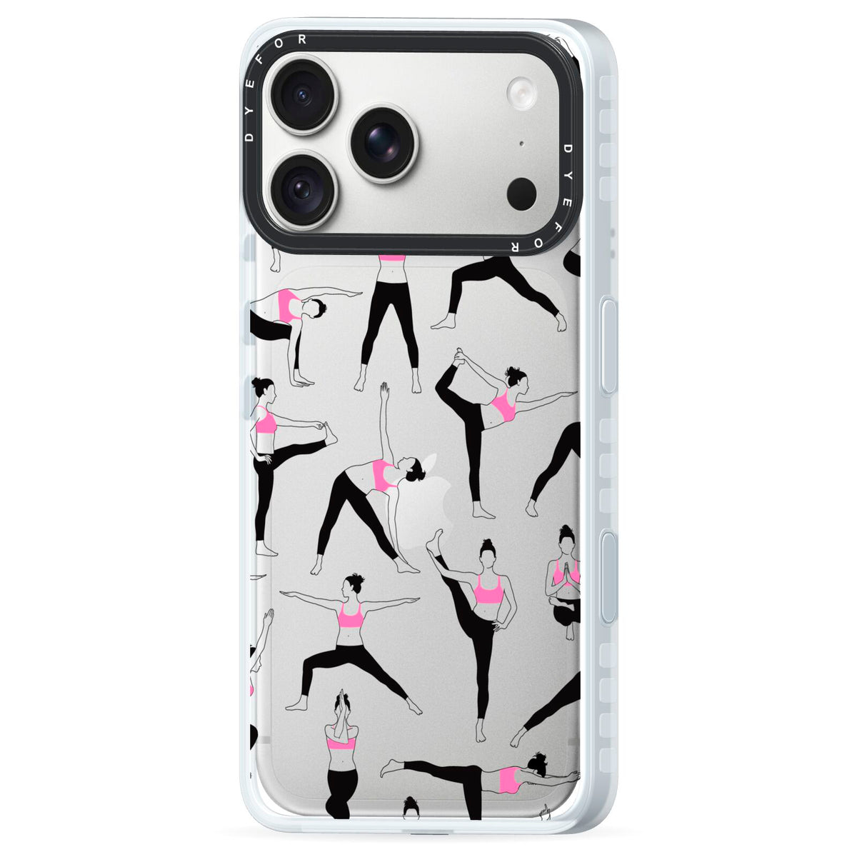 Yoga iPhone 18 Pro Black Impact Pre order Case Side Angle on Silver phone