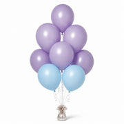 Lavender & Pastel Blue Balloon Bunch - photorealistic coordinated seven-balloon bunch