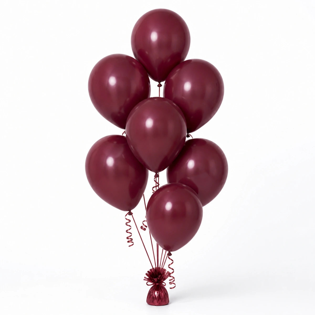 Merlot Balloon Bunch - photorealistic coordinated seven-balloon bunch