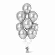 Silver Balloon Bunch - photorealistic coordinated seven-balloon bunch