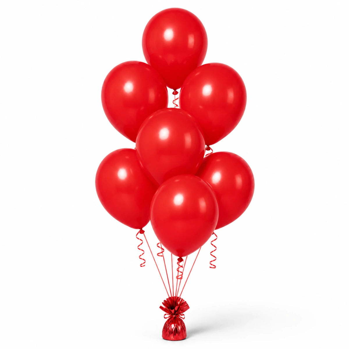 Red Balloon Bunch - photorealistic coordinated seven-balloon bunch