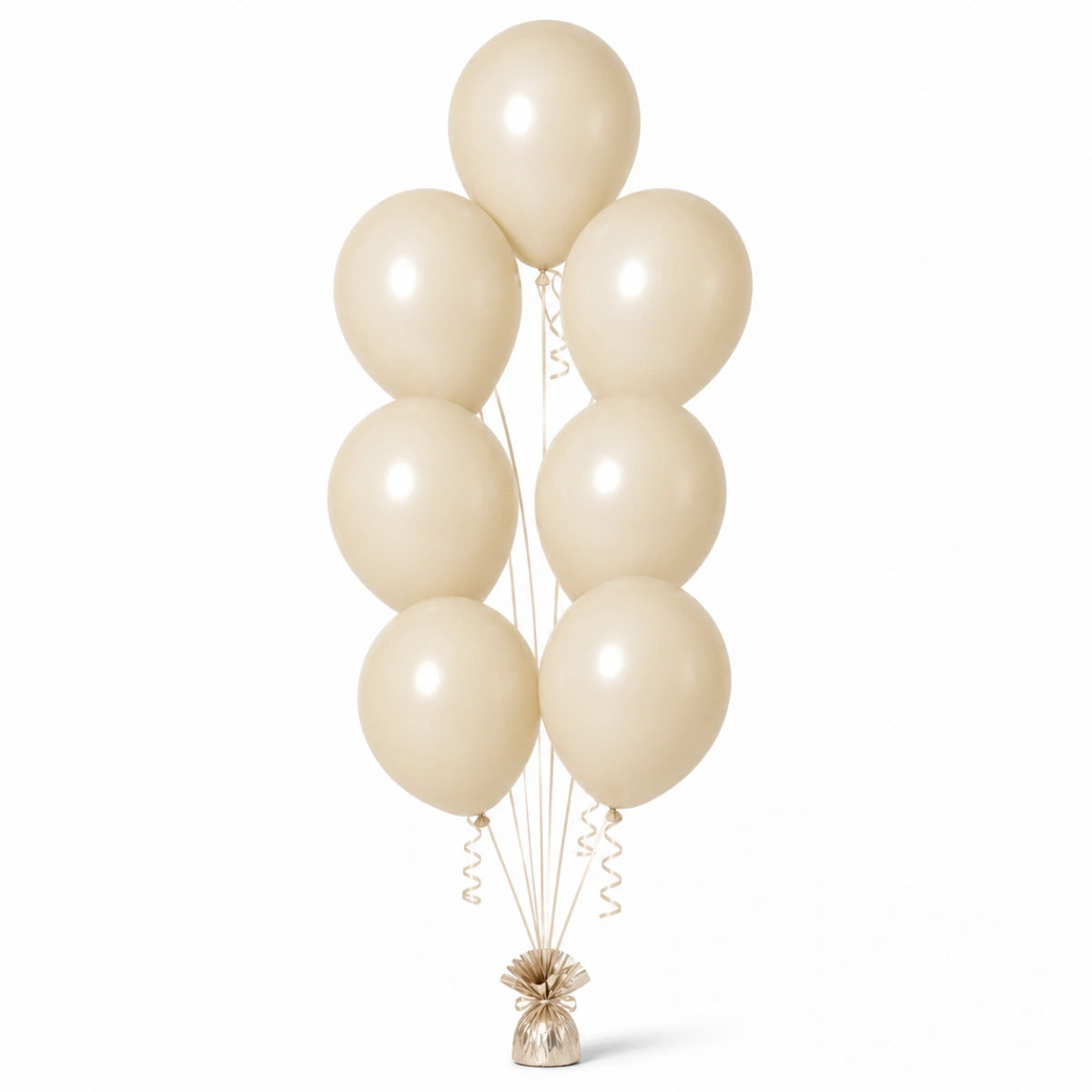 Warm Sand Balloon Bunch - photorealistic coordinated seven-balloon bunch