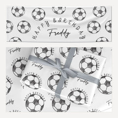 Custom Football matching wrapping paper and banner set