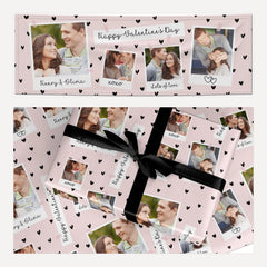 Custom Photo Valentine's Day matching wrapping paper and banner set
