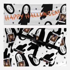 Ghostly Halloween Photo matching wrapping paper and banner set