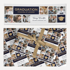 Graduation Personalised Photos matching wrapping paper and banner set
