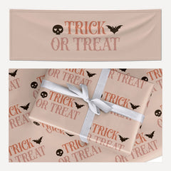 Halloween Trick or Treat matching wrapping paper and banner set