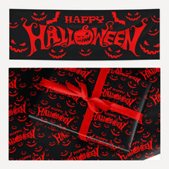 Happy Halloween Spooky matching wrapping paper and banner set