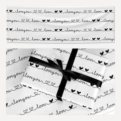 I Love You Repeat matching wrapping paper and banner set