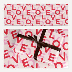 Love Valentine matching wrapping paper and banner set