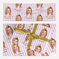 Mothers Day Photo Face matching wrapping paper and banner set