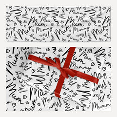 Mum Text matching wrapping paper and banner set