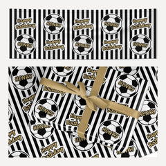 Personalised Football Birthday matching wrapping paper and banner set