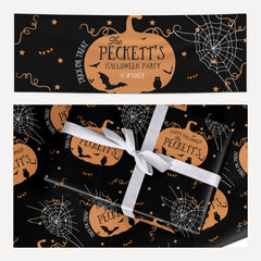 Personalised Halloween Party matching wrapping paper and banner set