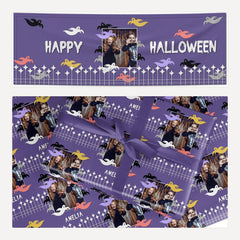 Personalised Halloween Photo Upload matching wrapping paper and banner set