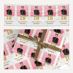 Personalised Photo Birthday Balloon matching wrapping paper and banner set