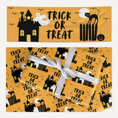 Spooky Trick or Treat matching wrapping paper and banner set