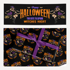 Witches Night matching wrapping paper and banner set