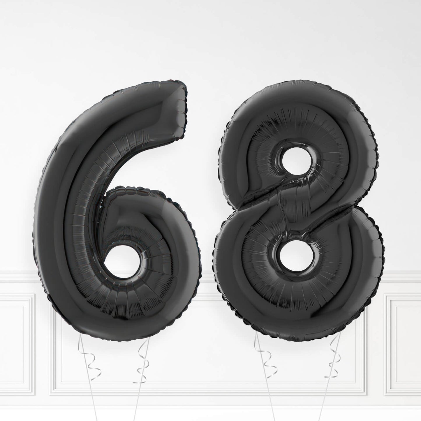 Inflated Black Foil Number Balloon