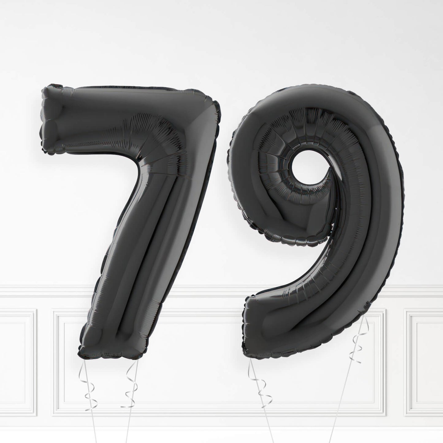 Inflated Black Foil Number Balloon