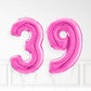 Ingeblähtes Fuchsia Pink Folie Nummer Ballon