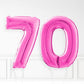 Inflated Fuchsia Pink Foil Number Balloon