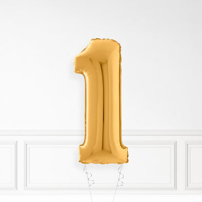 Inflated Gold Foil Number Balloon
