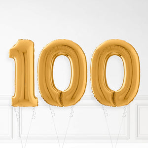 Inflated Gold Foil Number Balloon