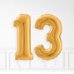 Inflated Gold Foil Number Balloon