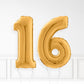 Inflated Gold Foil Number Balloon