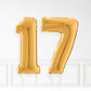 Inflated Gold Foil Number Balloon