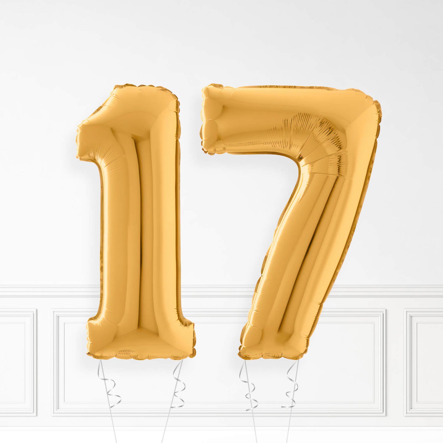 Inflated Gold Foil Number Balloon