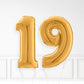 Inflated Gold Foil Number Balloon