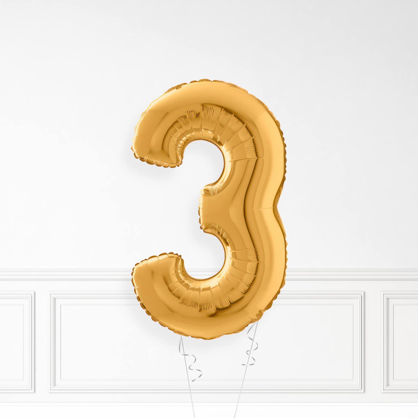 Inflated Gold Foil Number Balloon