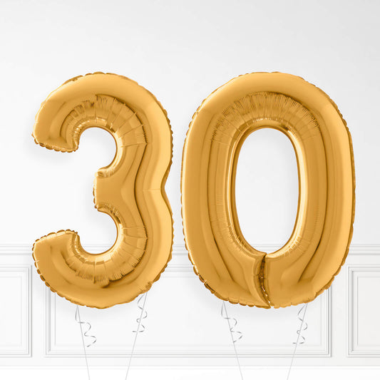 Inflated Gold Foil Number Balloon