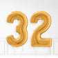 Inflated Gold Foil Number Balloon