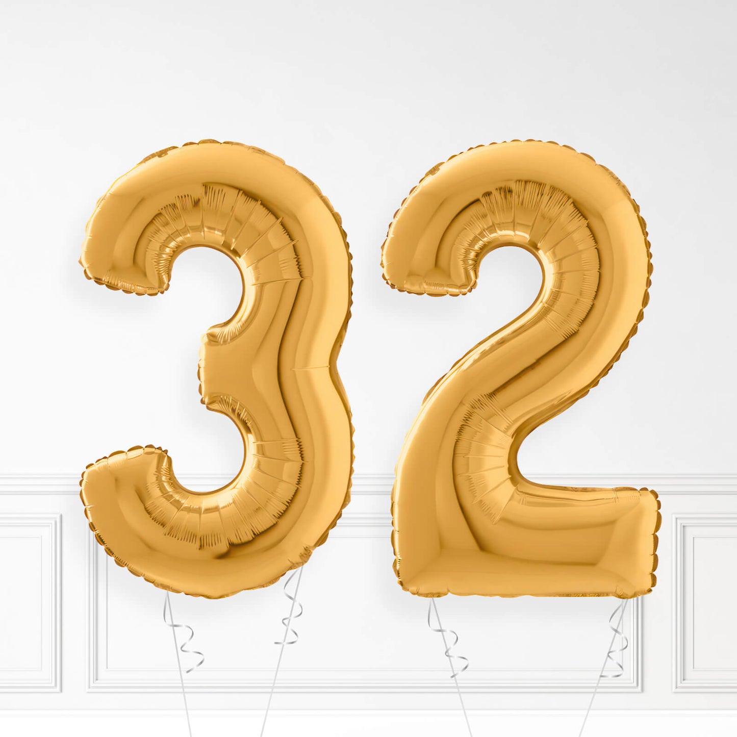 Inflated Gold Foil Number Balloon