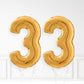Inflated Gold Foil Number Balloon