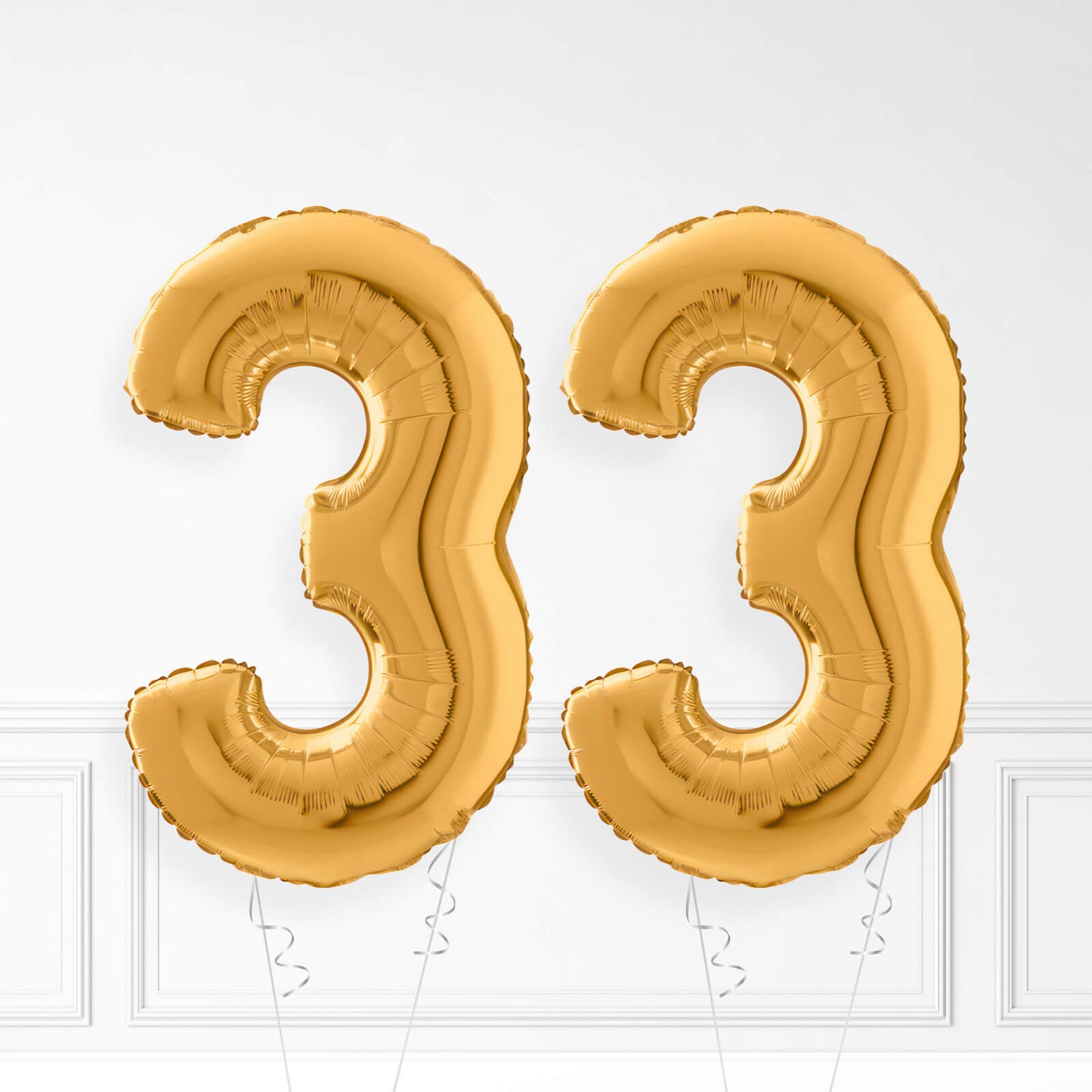 Inflated Gold Foil Number Balloon