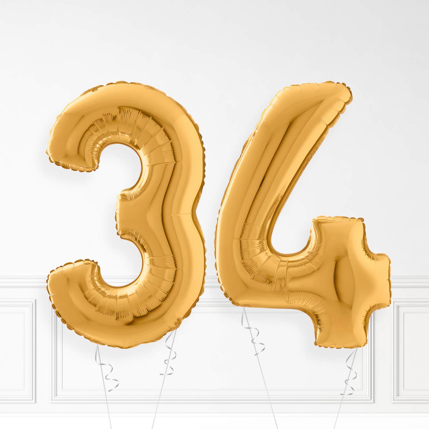 Inflated Gold Foil Number Balloon