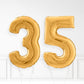 Inflated Gold Foil Number Balloon