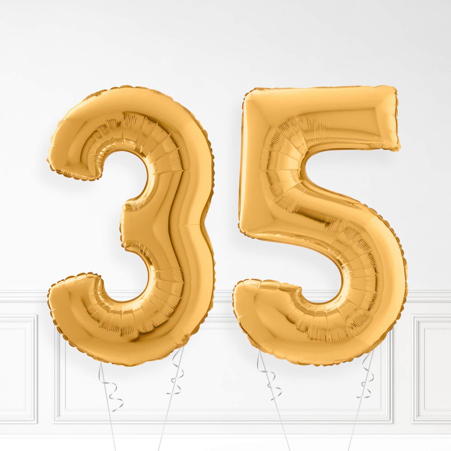 Inflated Gold Foil Number Balloon