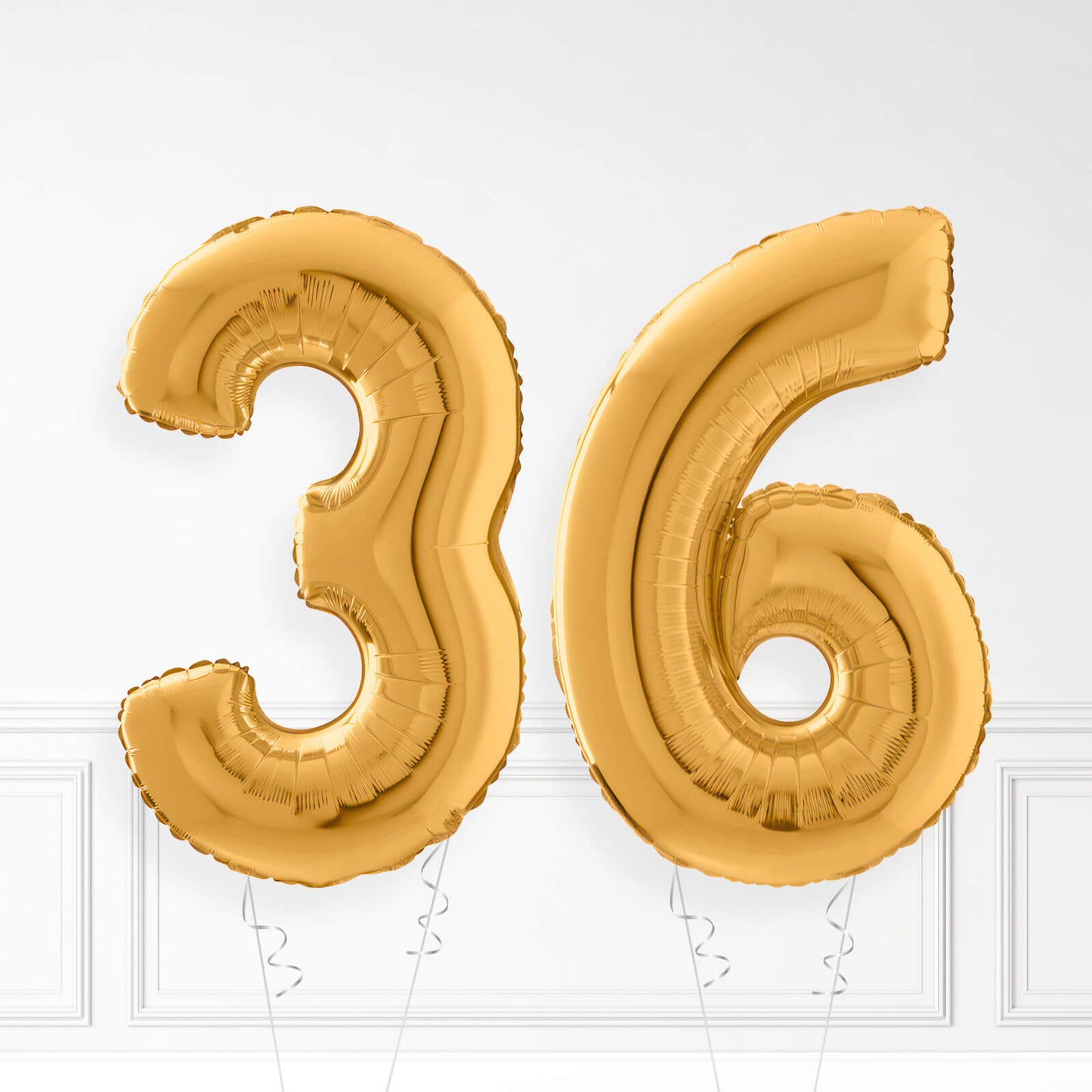 Inflated Gold Foil Number Balloon