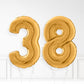 Inflated Gold Foil Number Balloon