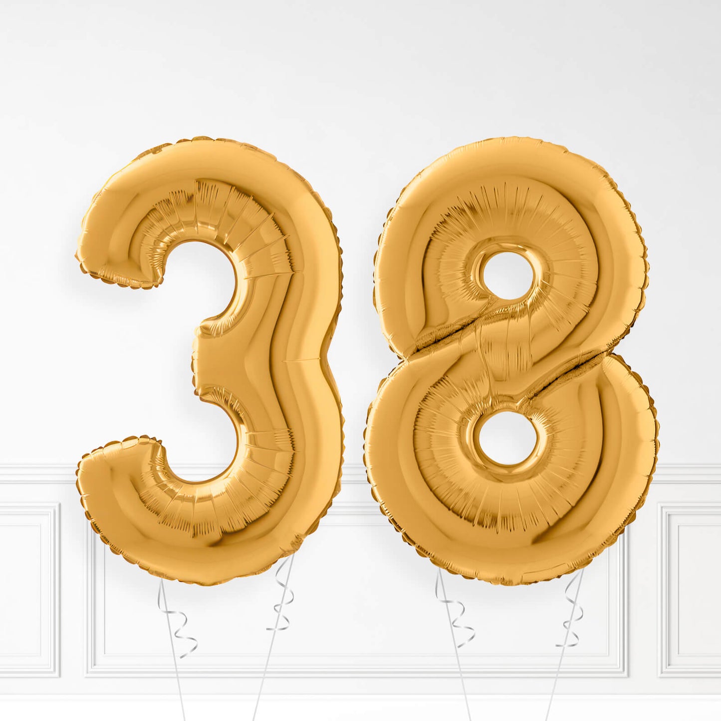 Inflated Gold Foil Number Balloon