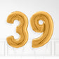 Inflated Gold Foil Number Balloon