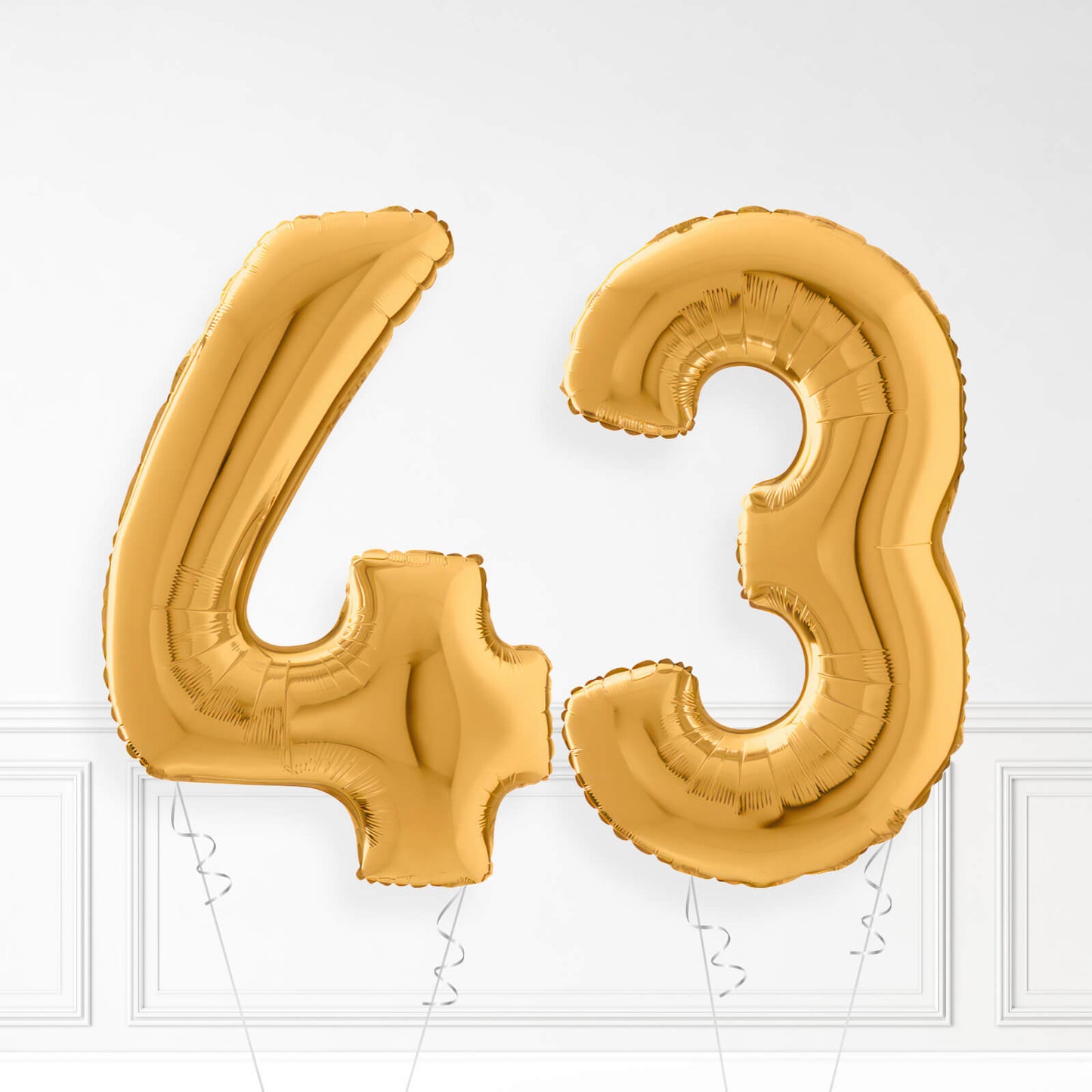 Inflated Gold Foil Number Balloon