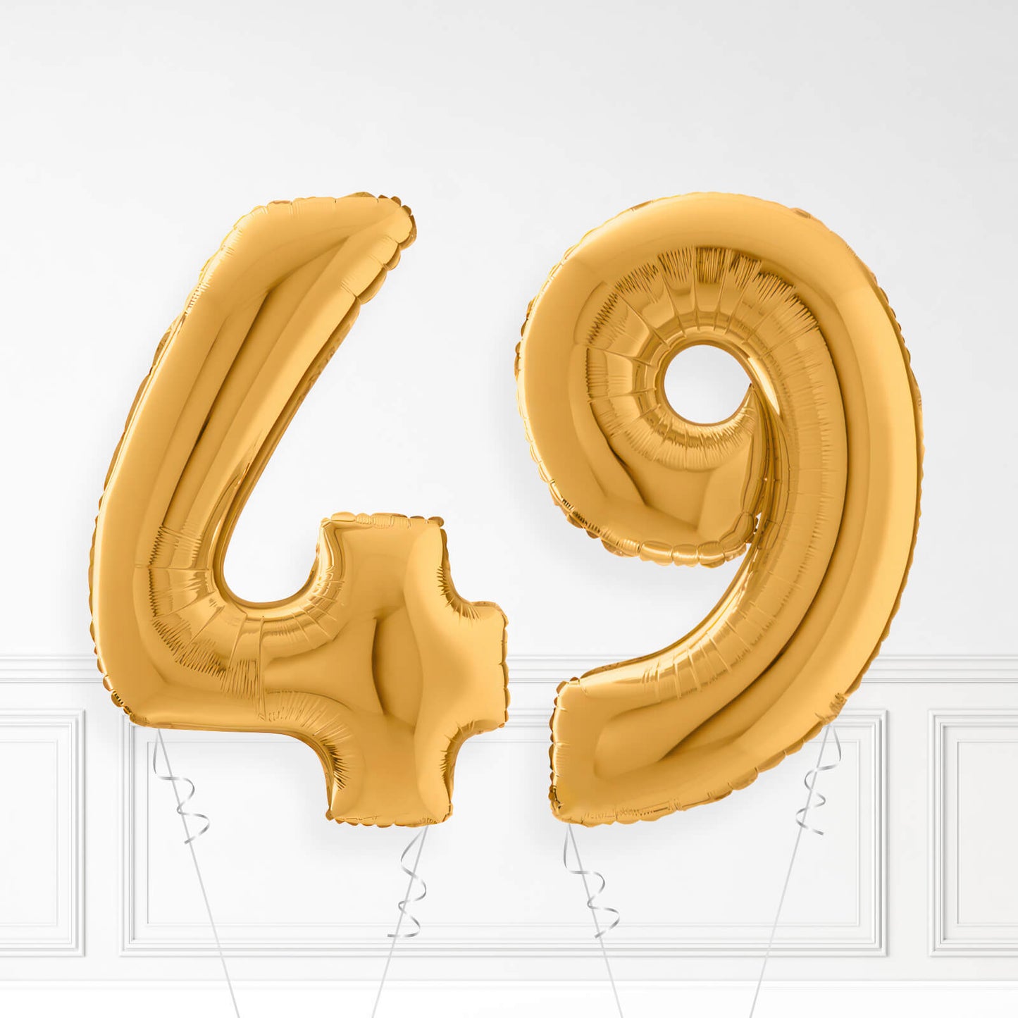 Inflated Gold Foil Number Balloon