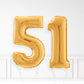 Inflated Gold Foil Number Balloon