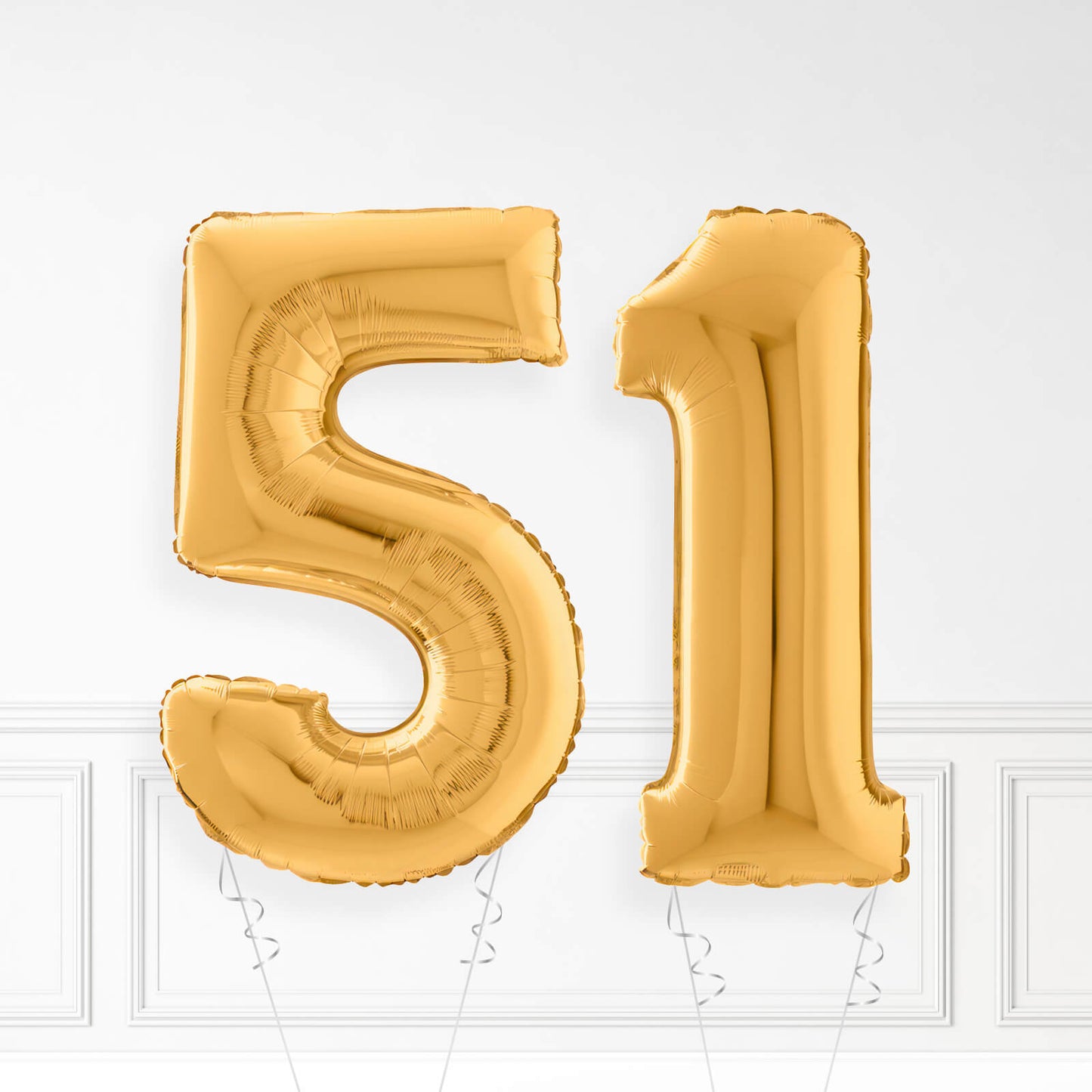 Inflated Gold Foil Number Balloon